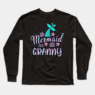 Mermaid Granny Birthday Squad Matching Family Party Bday Long Sleeve T-Shirt